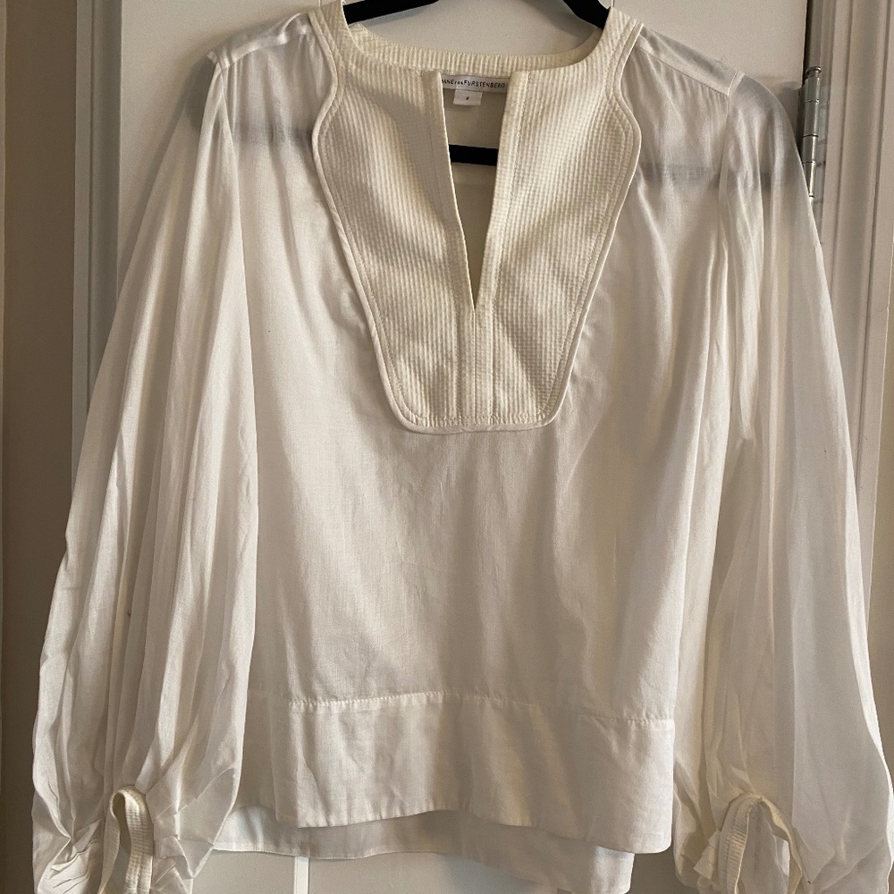 Diane von Furstenberg White Tunic Top